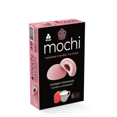 Мороженое десерт MOCHI «Пломбир-клубника» 240гр