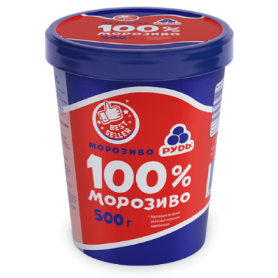 Мороженое в ведерке «100% мороженое» 0,5кг
