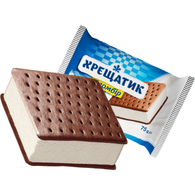 Мороженое Сэндвич Пломбир на печенье с какао 75г