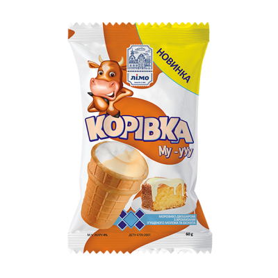 Мороженое в вафельном стаканчике «Коровка МУ-УУУ» 60г
