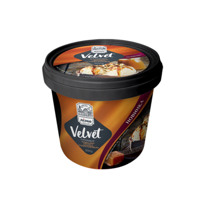 Мороженое в ведерке «Velvet» со вк.арахиса с наполнителем «солёная карамель» 0,3кг